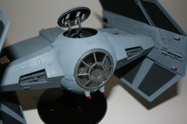 Detail view showing the repainted lasers, and the dark grey inside the cockpit.
