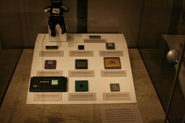 A selection of Intel CPU chips.