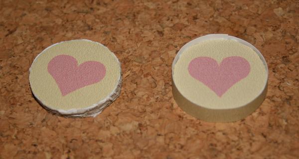 Gluing the edging onto the circles.