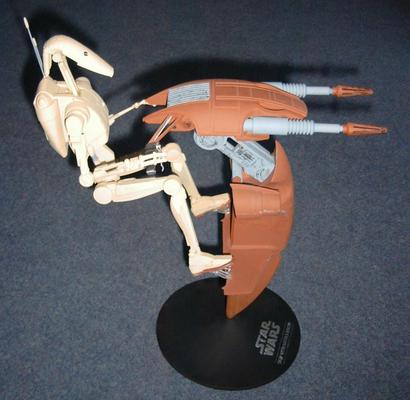 A side view showing the droid in riding position.